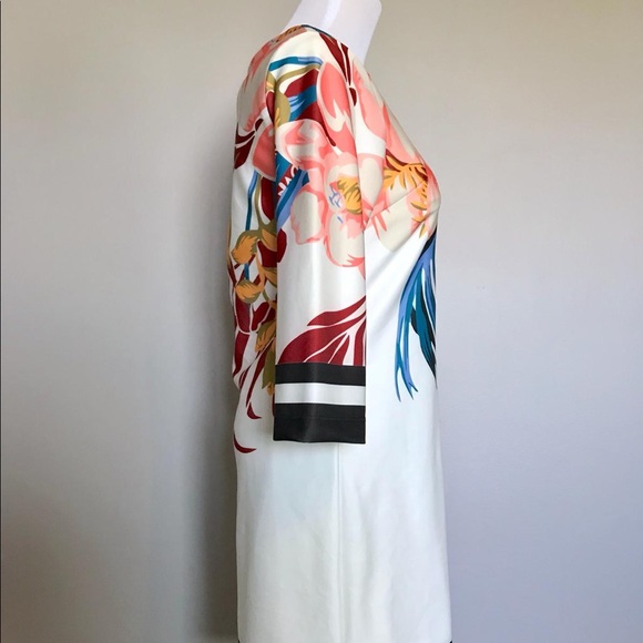 2000s neoprene geometric + floral Print dress - Picture 5 of 7